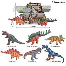 Little Story 6Pcs Simulated Dinosaur With IC Vocalization Toy (Included 2Pcs*AG3 Batteries) - Multicolor