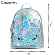 Eazy Kids - Sequin School Backpack - Unicorn Green