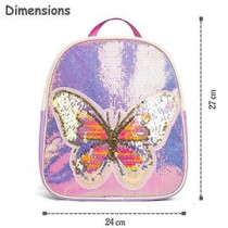 Eazy Kids - Sequin School Backpack - Butterfly Pink