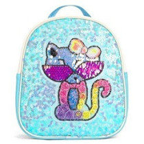 Eazy Kids - Sequin School Backpack - Cat Green