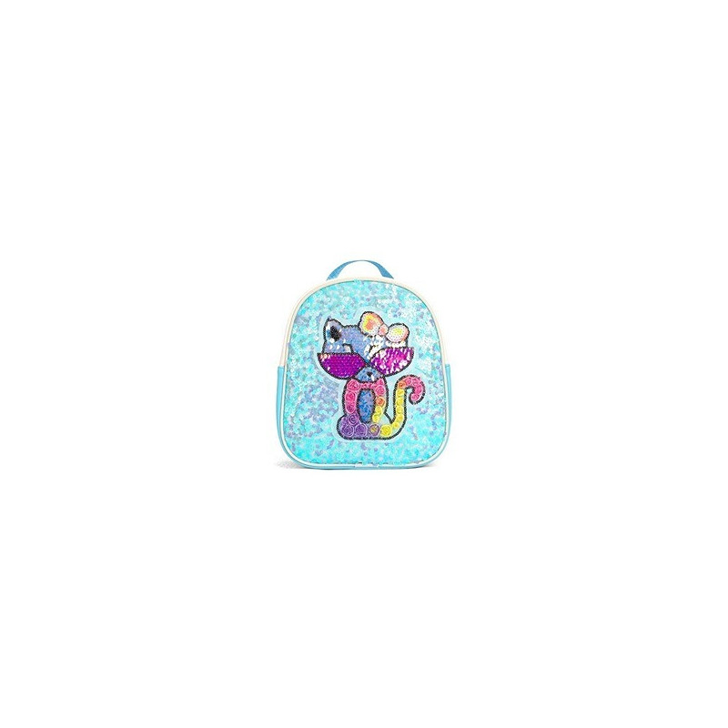Eazy Kids - Sequin School Backpack - Cat Green