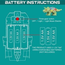 Little Story Electric DIY Gear Dinosaur With Light and Sound (Excluded 3*1.5 AA Batteries) - Green