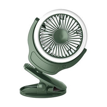 Teknum 2-IN-1 Stroller USB Charging Fan with Light - Green