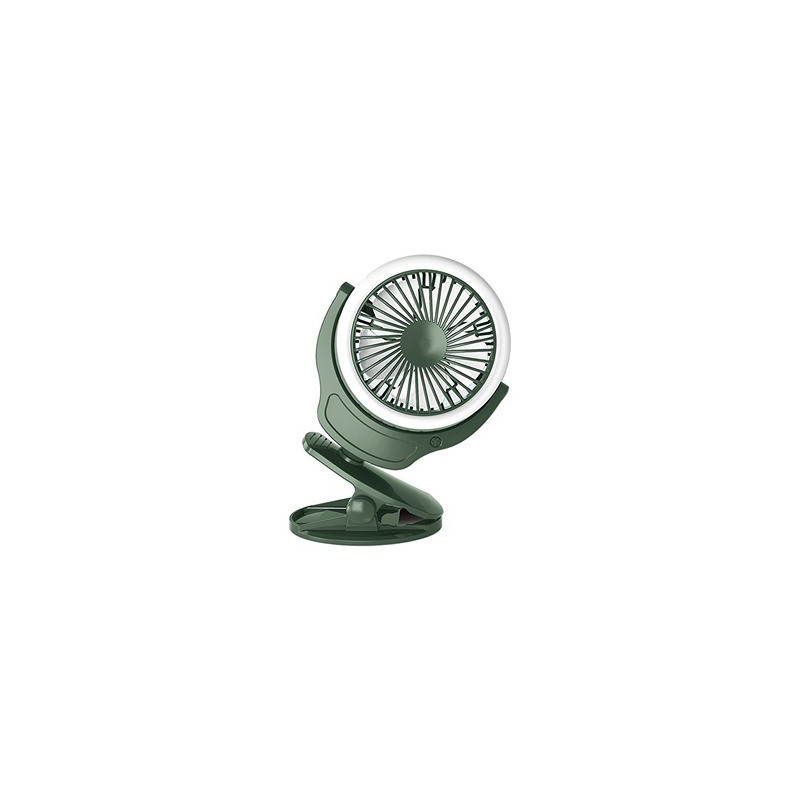 Teknum 2-IN-1 Stroller USB Charging Fan with Light - Green