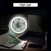 Teknum 2-IN-1 Stroller USB Charging Fan with Light - Green
