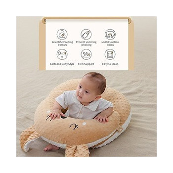 Sunveno Baby Anti-Reflux Feeding Pillow w/ C Shapped Seating Pillow - Coffee