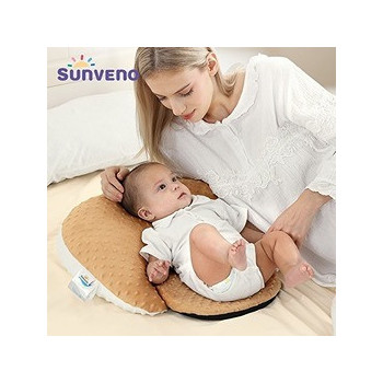 Sunveno Baby Anti-Reflux Feeding Pillow w/ C Shapped Seating Pillow - Coffee