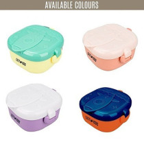 Eazy Kids Rocket Lunch Box Meal Set w/ Bowl, Scissor and Spoon - Blue (600ml)
