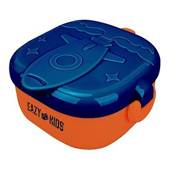 Eazy Kids Rocket Lunch Box Meal Set w/ Bowl, Scissor and Spoon - Blue (600ml)