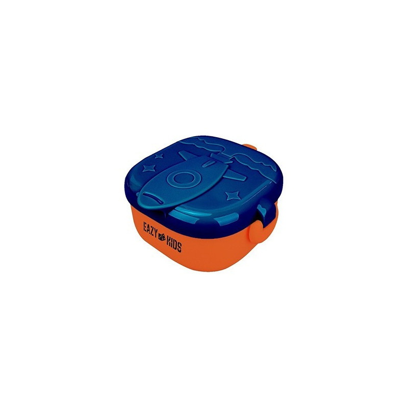 Eazy Kids Rocket Lunch Box Meal Set w/ Bowl, Scissor and Spoon - Blue (600ml)