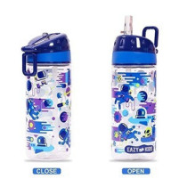 Eazy Kids Lunch Box and Tritan Water Bottle w/ Carry handle, Astronauts - Blue, 420ml