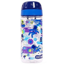 Eazy Kids Lunch Box and Tritan Water Bottle w/ Carry handle, Astronauts - Blue, 420ml