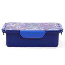 Eazy Kids Lunch Box and Tritan Water Bottle w/ Carry handle, Astronauts - Blue, 420ml