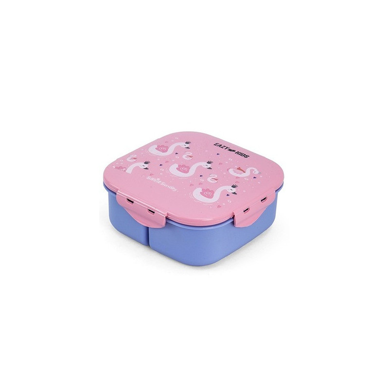 Eazy Kids Square Bento Lunch Box - Flamingo Pink 