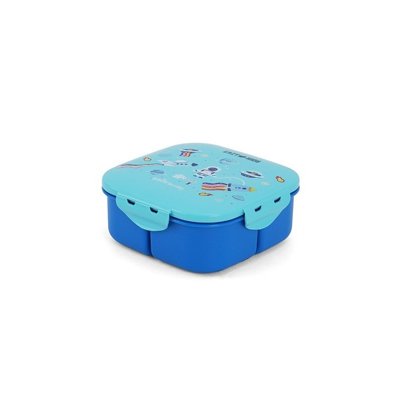 Eazy Kids Square Bento Lunch Box - Space Blue