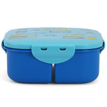 Eazy Kids Square Bento Lunch Box - Construction Blue