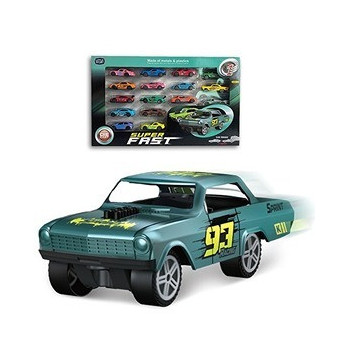 Little Story 16Pcs Slide Die Cast Toy Car Play Set