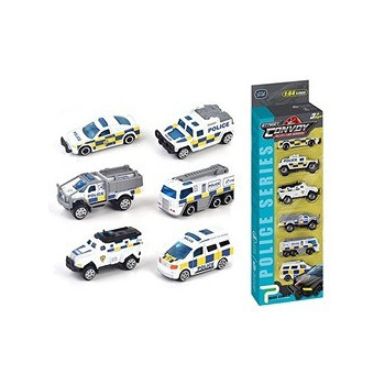 Little Story Alloy Sliding Police Toy Car (6Pcs) - White