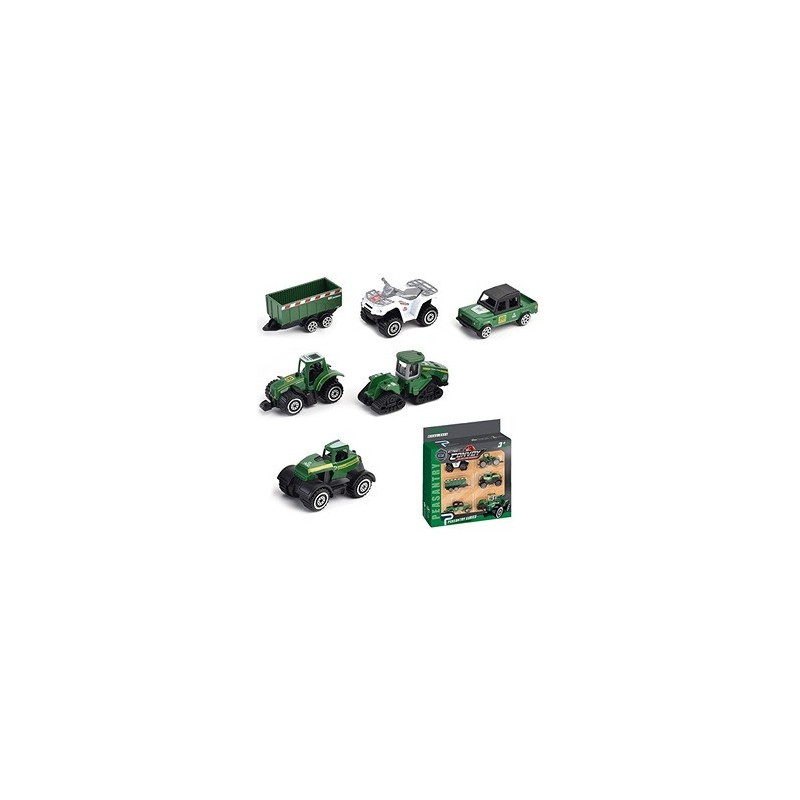 Little Story Alloy Sliding Pickup Toy Truck (6 Pcs) - Multicolor
