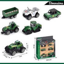 Little Story Alloy Sliding Pickup Toy Truck (6 Pcs) - Multicolor