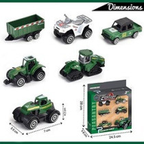 Little Story Alloy Sliding Farmer's Vehicle (6Pcs) - Multicolor