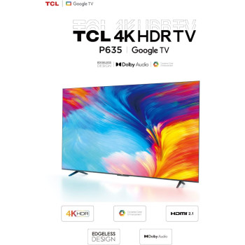 TCL 55 Inch 4K UHD Google Smart TV Edgeless Design (2023 Model) 1 Year Warranty