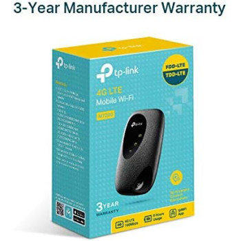 TP-Link 4G LTE MiFi, Portable Wi-Fi for Travel, Unlocked Mobile Wi-Fi Hotspot, 8 Hours Long Lasting Battery(Easy Management with Tpmifi App), Black (M7200)
