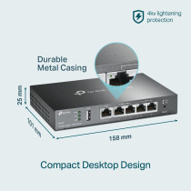 TP-Link ER605, Multi-WAN Wired VPN Router, Up to 4 Gigabit WAN Ports, SPI Firewall SMB Router, Omada SDN Integrated, Load Balance, Lightning Protection, Limited Lifetime Protection