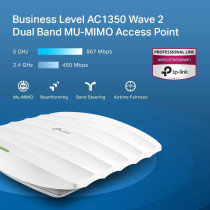 TP-Link EAP225, Omada AC1350 Gigabit Wireless Access Point, Business WiFi Solution w/Mesh Support, Seamless Roaming MU-MIMO, PoE Powered, SDN Integrated, Cloud Access Omada App, White