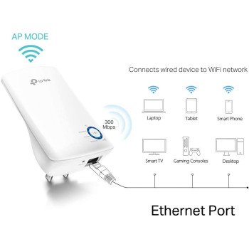 TP-Link TL-WA850RE 300Mbps Universal Wi-Fi Range Extender, Ethernet Bridge Support Wi-Fi Booster Repeater Works with any Wi-Fi Router