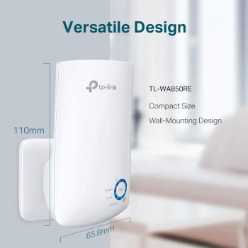 TP-Link TL-WA850RE 300Mbps Universal Wi-Fi Range Extender, Ethernet Bridge Support Wi-Fi Booster Repeater Works with any Wi-Fi Router