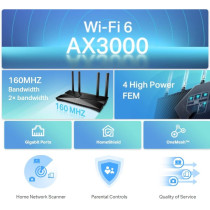 TP-Link Next-Gen Wi-Fi 6 AX3000 Mbps Gigabit Dual Band Wireless Router, OneMesh Supported, Dual-Core CPU, TP-Link HomeShield, Ideal for Gaming Xbox/PS4/Steam, Compatible with Alexa (Archer AX53)