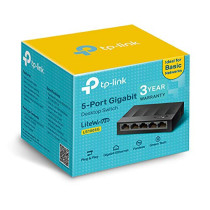 TP-Link LS1005G 5-Port Desktop/Wallmount Gigabit Ethernet Switch/Hub, Network Splitter, Plug and Play, Plastic Case, Black