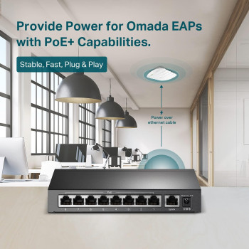 TP-Link 9 Port Fast Ethernet 10/100Mbps PoE Switch 8 PoE+ Ports @65W Sturdy Metal w/Shielded Ports Limited Lifetime Protection Extend Mode Priority Mode Isolation Mode (TL-SF1009P)