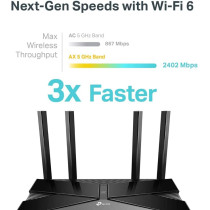 TP-Link Archer AX50 AX3000 Dual Band Gigabit Wi-Fi 6 Router, 3000Mbps Fast Speed, 8K Streaming, Link Aggregation, 1— USB 3.0 Port, Built-in Antivirus, Parental Controls, Works with Alexa