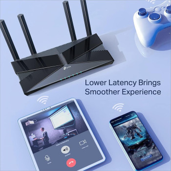TP-Link Archer AX50 AX3000 Dual Band Gigabit Wi-Fi 6 Router, 3000Mbps Fast Speed, 8K Streaming, Link Aggregation, 1— USB 3.0 Port, Built-in Antivirus, Parental Controls, Works with Alexa