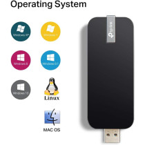 TP-Link |1300Mbps USB Wifi Adapter, Dual Band MU-MIMO Wireless Network Dongle with Foldable High Gain Antenna for PC, Works with Windows and Mac OS (Archer T4U V3