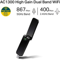 TP-Link |1300Mbps USB Wifi Adapter, Dual Band MU-MIMO Wireless Network Dongle with Foldable High Gain Antenna for PC, Works with Windows and Mac OS (Archer T4U V3