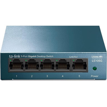 TP-Link LS105G, 5 Port Gigabit Ethernet Network Switch, Ethernet Splitter, Plug Play