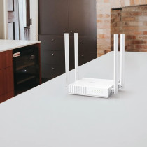TP Link AC750 WiFi Router Archer C24 Dual Band Wireless Internet Router, 4 External Antennas Multi Mode 3 in 1 Parental Controls, White