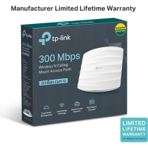 TP-Link N300 Wireless Ceiling Mount Access Point, Support Passive PoE and Direct Current, Easily Mount to Wall or Ceiling, Simply Managed by Free EAP Controller Software (EAP110)