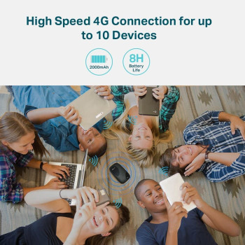 TP-Link 4G LTE Travel Mobile Mi-Fi Hotspot, Connection with Up to 10 Devices, Compatible with Most of the Network, With Long Lasting and Rechargeable Battery, Easy Management with tpMiFi App (M7000)