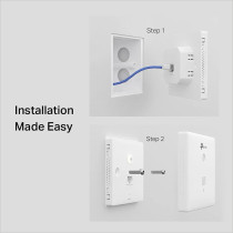 TP Link EAP115 Wall, 300Mbps Wireless N Wall Plate Access Point, Centralized Management, Integrated into Omada SDN, PoE Powered, Omada App, White, TP-LINK WALL AP