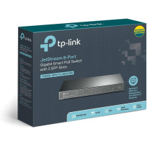 TP-LINK T1500G-10PS(TL-SG2210P) JetStream 8-Port Gigabit Smart PoE Switch with 2 SFP Slots