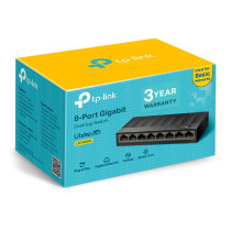 TP-Link LS1008G 8-Port Desktop/Wallmount Gigabit Ethernet Switch/Hub, Ethernet Splitter, Plug Play, Desktop, Plastic Case