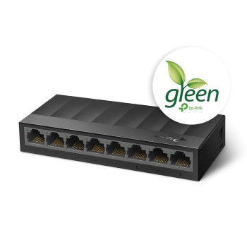 TP-Link LS1008G 8-Port Desktop/Wallmount Gigabit Ethernet Switch/Hub, Ethernet Splitter, Plug Play, Desktop, Plastic Case