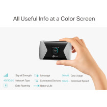 TP-Link M7650 4G+ MiFi, Portable Travel Wi-Fi, SD Card Slot, Unlocked LTE-Advanced Cat11 Mobile Wi-Fi Hotspot, Caravan Wi-Fi (Up to 32 Wi-Fi Devices, Easy tpMiFi App Management)
