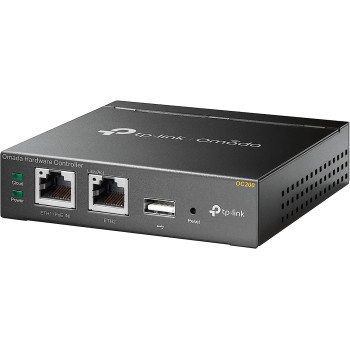 TP-Link OC200 Omada Hybrid PoE Hardware Controller for EAP Series, USB Port for Automatic Backup, Cloud Service, Mobile App, Plug and Play, Metal Housing, Grey Metallic