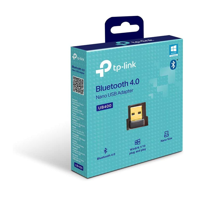 TP-Link Nano USB Bluetooth 4.0 Adapter for PC Laptop Desktop Computer, Bluetooth Dongle and Receiver for Windows 11/10/8.1/8/7/XP, Plug and Play(UB400)