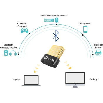 TP-Link Nano USB Bluetooth 4.0 Adapter for PC Laptop Desktop Computer, Bluetooth Dongle and Receiver for Windows 11/10/8.1/8/7/XP, Plug and Play(UB400)